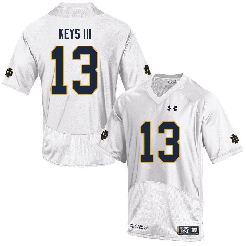 Men #13 Lawrence Keys III Notre Dame Fighting Irish College Football Jerseys Sale-White